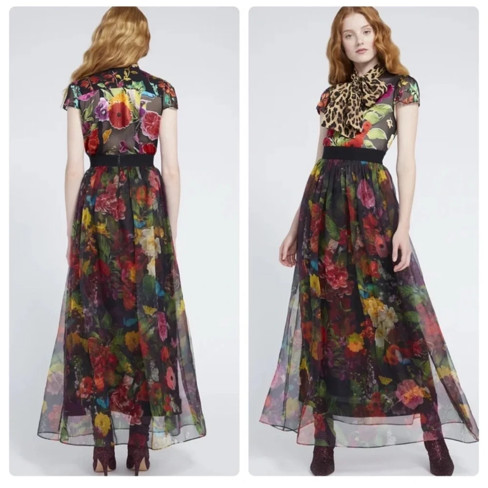Alice + Olivia Yvonne Floral Maxi Gown Skirt - Picture 3 of 10